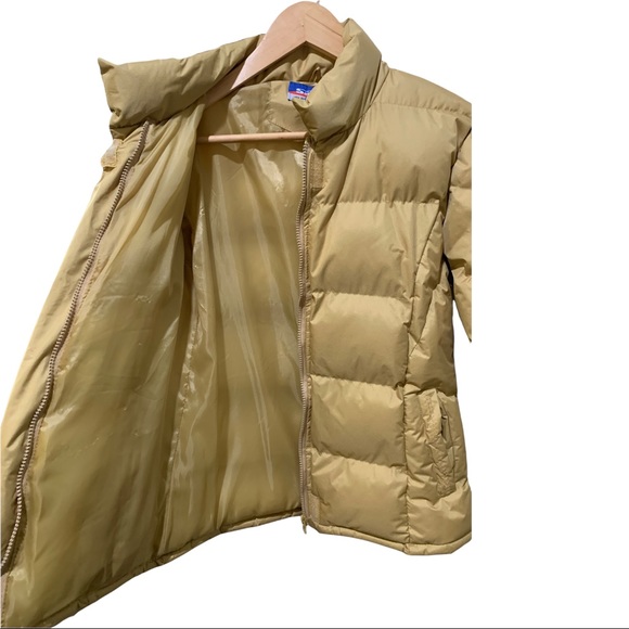 SAIPING HIGH QUALITY FASHION GOLD FULL ZIP VELCRO QUILTED PUFFER JACKET SIZE S/P - Picture 11 of 16